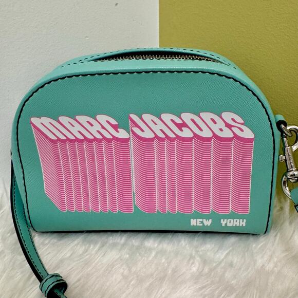 Marc Jacobs Playback Layers Logo Crossbody Purse Teal Pink 80s 90s Retro Barbie - Picture 4 of 16